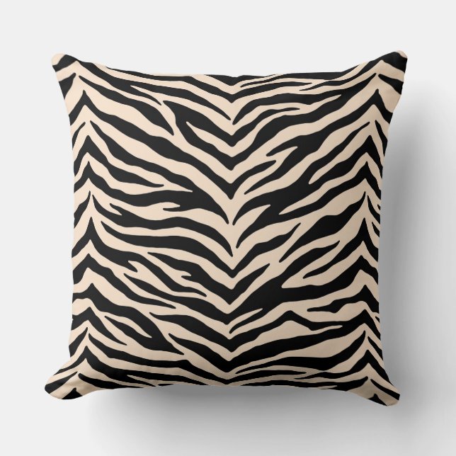 Zebra Print Throw Pillow (Front)