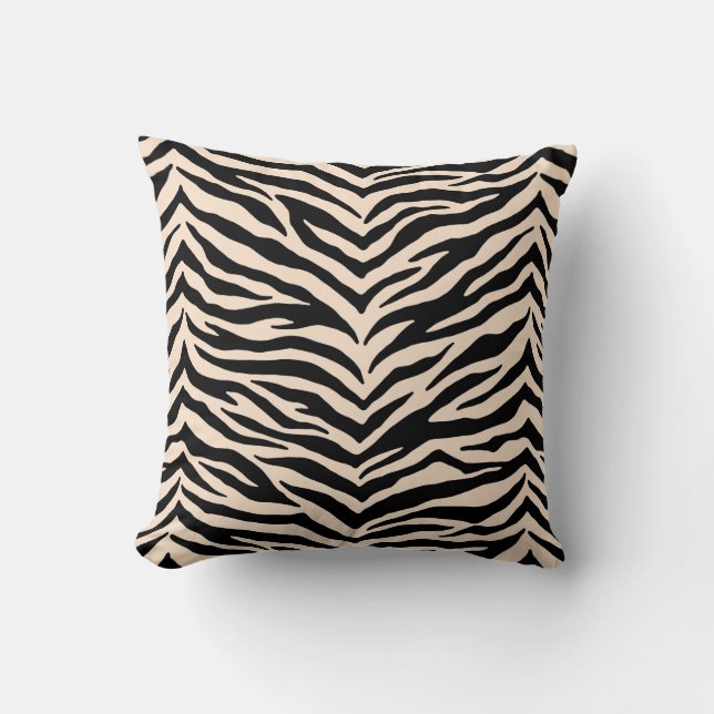 Zebra Print Throw Pillow (Front)