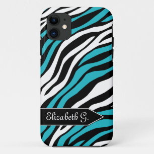 Zebra Print Turquoise Mix iPhone 5 Case