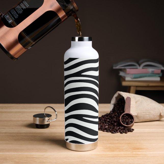 Zebra print water bottle (Coffee)
