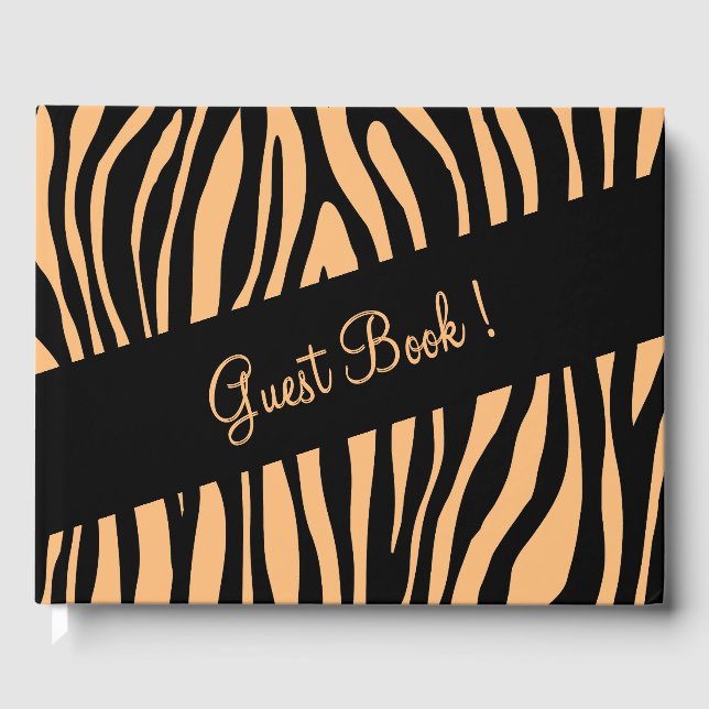 Zebra Print Wedding Guest Book (Front)