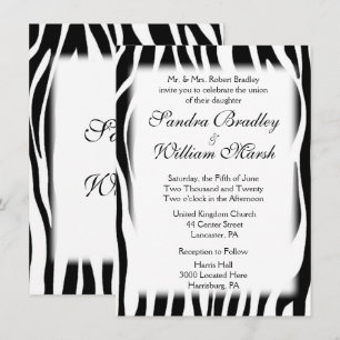 Zebra Print  Wedding Invitation