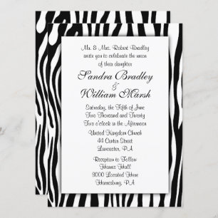 Zebra Print Wedding Invitation
