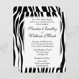 Zebra Print  Wedding Invitation