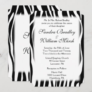 Zebra Print  Wedding Invitation