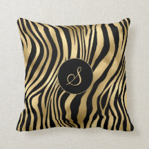 Zebra print with gold foil and monogram
