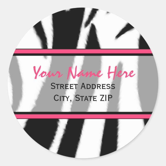 Zebra Print with Pink Address Labels (Front)