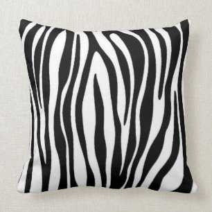 Zebra Print with Solid Black Back Cushion