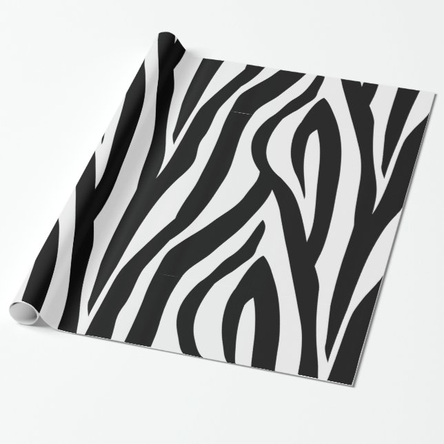 Zebra Print Wrapping Paper (Unrolled)