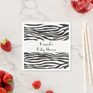 Zebra Print, Zebra Stripes, Baby Shower Napkin