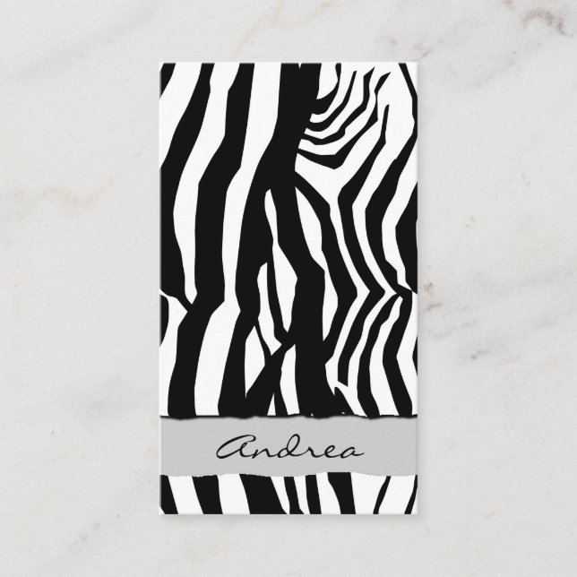 Zebra Print, Zebra Stripes, Black And White Business Card (Front)