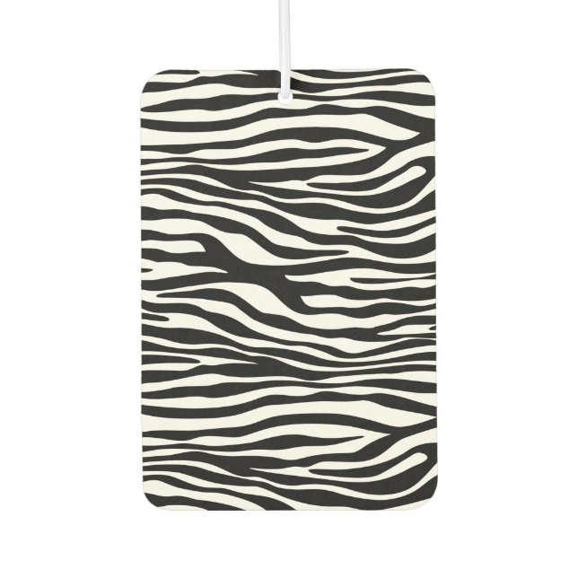 Zebra Print, Zebra Stripes, Black And White Car Air Freshener (Front)