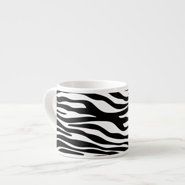 Zebra Print, Zebra Stripes, Black And White Espresso Cup (Front Left)