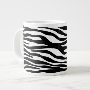 Zebra Print, Zebra Stripes, Black And White Large Coffee Mug