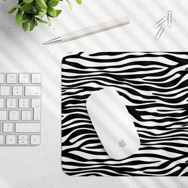 Zebra Print, Zebra Stripes, Black And White Mouse Mat (Creator Uploaded)