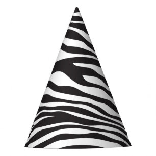 Zebra Print, Zebra Stripes, Black And White Party Hat