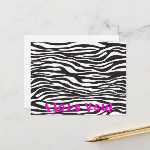 Zebra Print, Zebra Stripes, Black And White Postcard