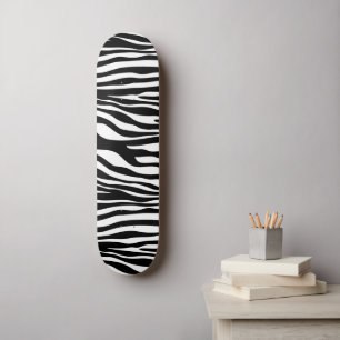 Zebra Print, Zebra Stripes, Black And White Skateboard