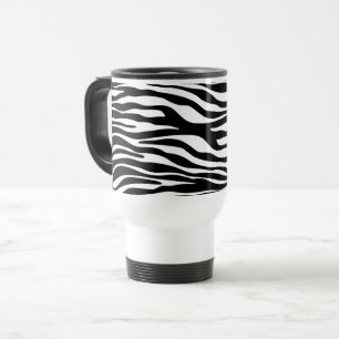 Zebra Print, Zebra Stripes, Black And White Travel Mug