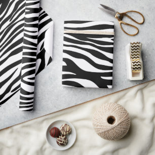 Zebra Print, Zebra Stripes, Black And White Wrapping Paper