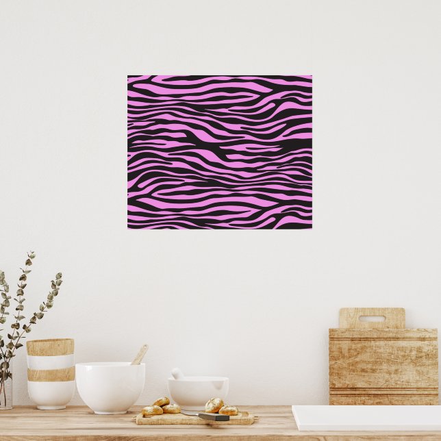 Zebra Print, Zebra Stripes, Pink Zebra, Jungle Poster (Kitchen)