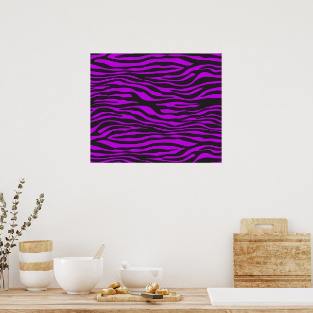 Zebra Print, Zebra Stripes, Purple Zebra, Jungle Poster (Kitchen)