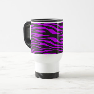 Zebra Print, Zebra Stripes, Purple Zebra, Jungle Travel Mug