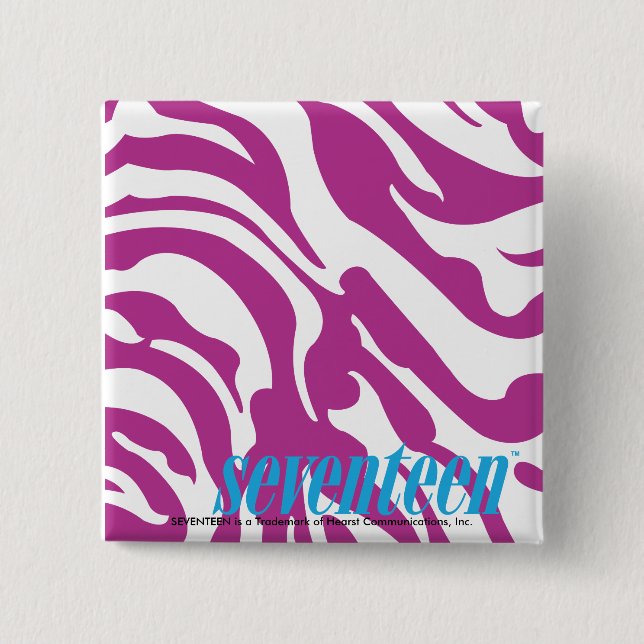Zebra Purple 15 Cm Square Badge (Front)
