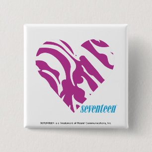 Zebra Purple 2 15 Cm Square Badge