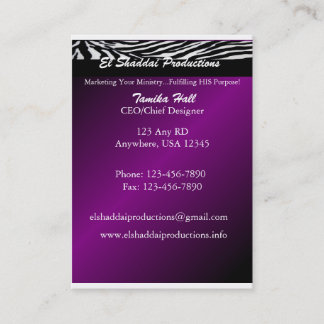 Zebra Purple Business | Ministry Card