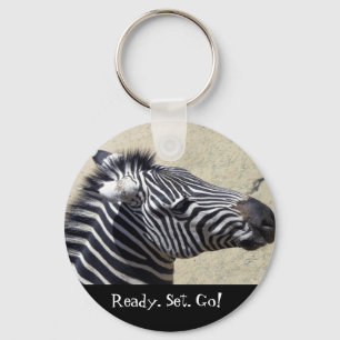 Zebra racing keychain