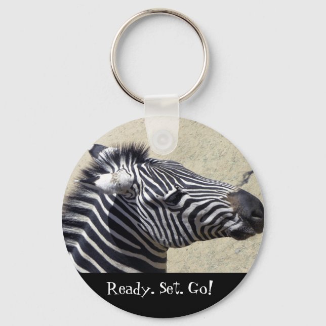 Zebra racing keychain (Front)