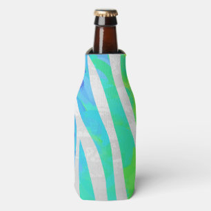 Zebra Rainbow and White Print Bottle Cooler