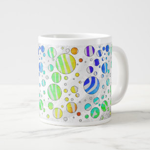 Zebra Rainbow and White Print Large Coffee Mug