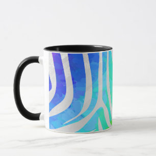 Zebra Rainbow and White Print Mug