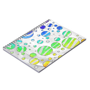 Zebra Rainbow and White Print Notebook