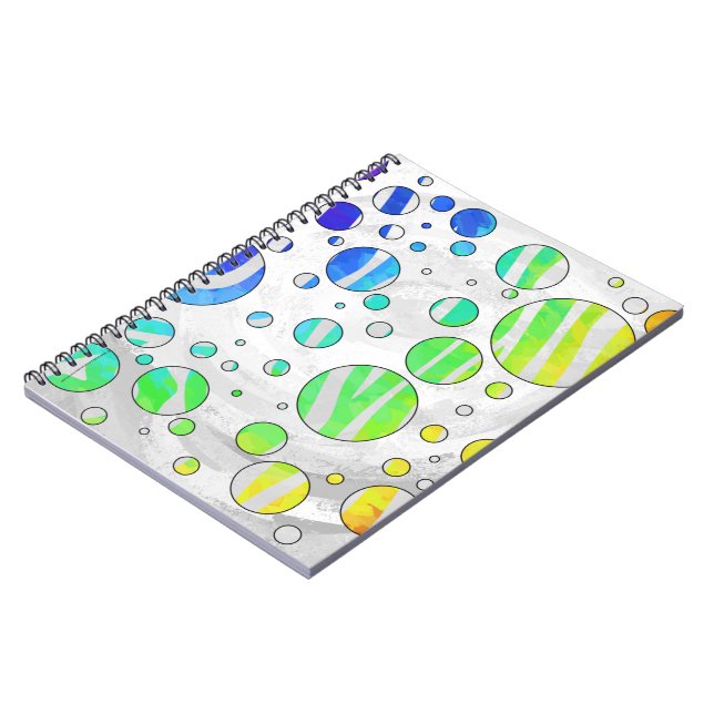 Zebra Rainbow and White Print Notebook (Left Side)