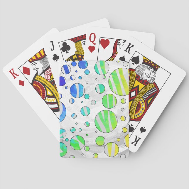 Zebra Rainbow and White Print Playing Cards (Back)