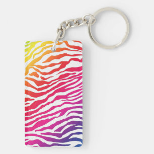 Zebra Rainbow Key Ring