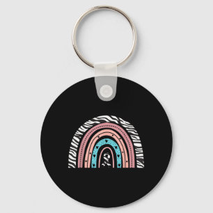 Zebra Rainbow Neuroendocrine Cancer Carcinomas Key Ring