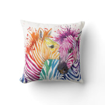 Zebra Rainbow Pillow