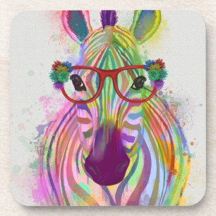 Zebra Rainbow Splash Coaster