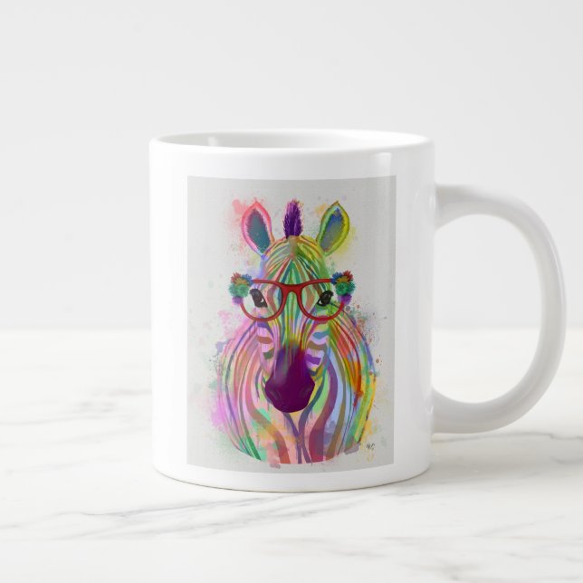 Zebra Rainbow Splash Large Coffee Mug (Right)