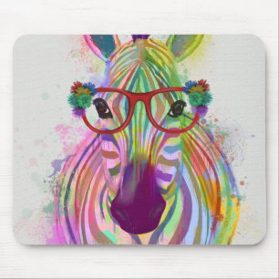 Zebra Rainbow Splash Mouse Mat