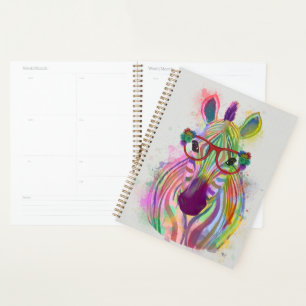 Zebra Rainbow Splash Planner