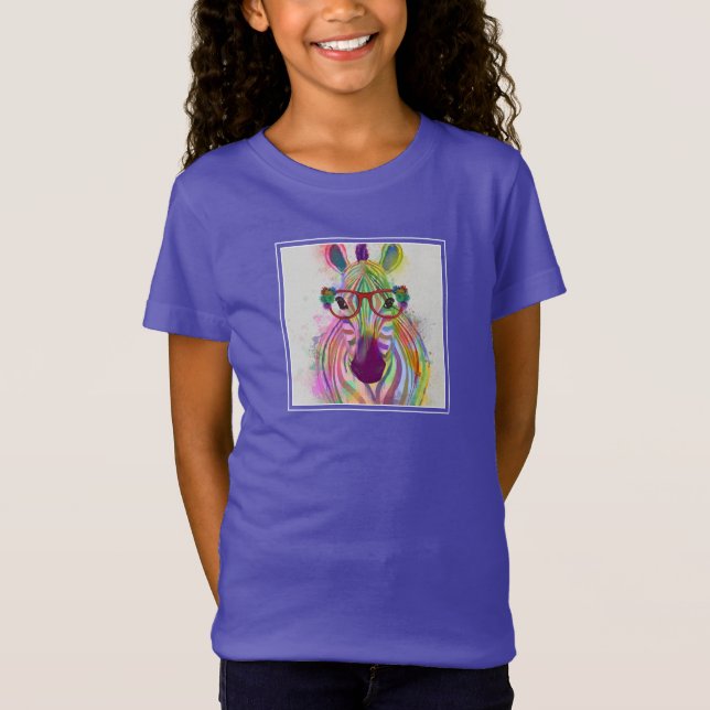 Zebra Rainbow Splash T-Shirt (Front)