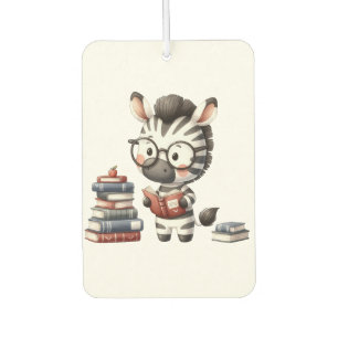Zebra Reading Books. Car Air Freshener