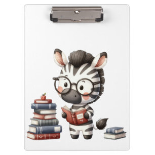 Zebra Reading Books. Clipboard