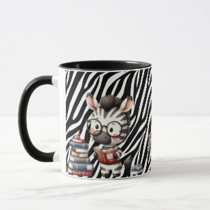 Zebra Reading Books. Mug
