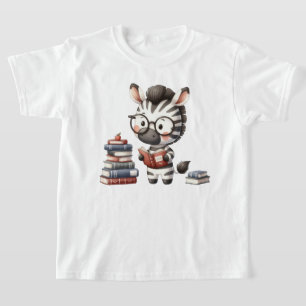 Zebra Reading Books. T-Shirt